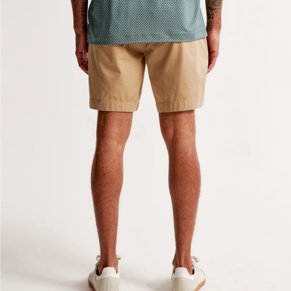 Abercrombie & Fitch Men’s Classic Epic Flex Khaki Flat Front Shorts Size 28 NWT - Picture 3 of 7